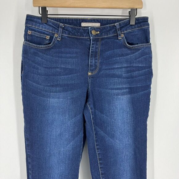 Garnet Hill Jeans Size 28 Womens Blue Essential Straight Organic Cotton Stretch - Picture 2 of 8